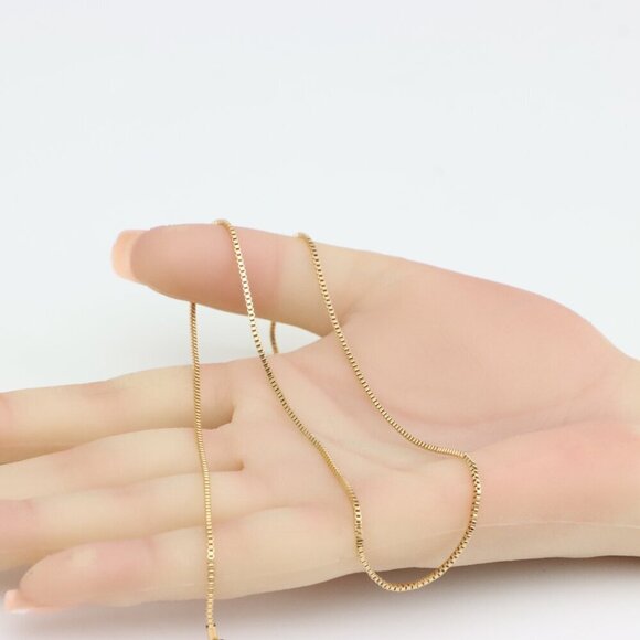 "Glossy Rose Gold Box Chain Necklace Minimal Design, XPNL0298 - Picture 4 of 12